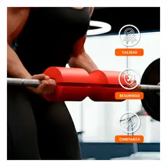 GENERICO - Almohadilla de Espuma para Barra de Pesas 44x9 cm para Gimnasio y Entrenamiento Rojo