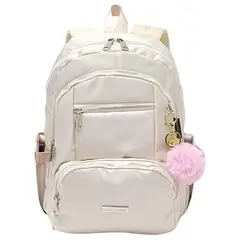 KENGAR - Mochila Modelo Print A4 - Crema Claro