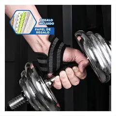 GENERICO - Correa de Levantamiento para Entrenamiento de Pesas en Negro Y+Papel Regalo