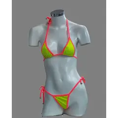 GENERICO - Bikini Ropa de Baño 2pzas MICROBIKINI Asoleador amarilloTalla SML Ajustable DEALCOBA