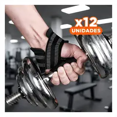 GENERICO - Pack12 Correa de Entrenamiento Profesional para Fuerza en Negro Y+Regalo Sticker