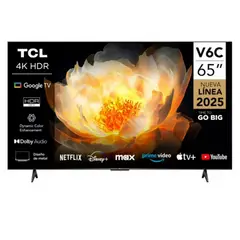 TCL - Televisor 65'' UHD 4K Google TV Smart TV 65V6C 2025