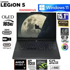 LENOVO - Laptop Gamer PRO 5 15AHP10 AMD Ryzen 7 260 NVIDIA RTX5060 16GB 512GB SSD OLED 83M00001US