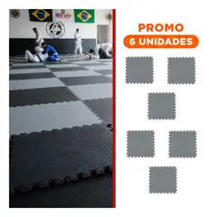 GENERICO - Pack6 EVA Piso 100x25cm para Tatami con Material Resistente y Seguro Negro y Plomo