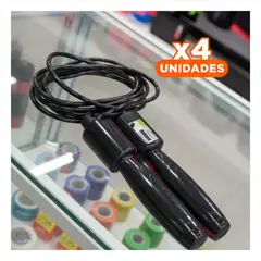 GENERICO - Pack4 Cuerda con Contador para Entrenamiento Funcional y Movilidad de Negro Y+Regalo Sticker