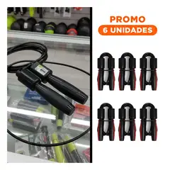 GENERICO - Pack6 Soga con Contador para Ejercicios Cardiovasculares y Fitness de Negro