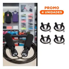 GENERICO - Pack4 Cuerda Cable Metal con Contador para Gimnasio Personal y Entrenamiento Seguro de Negro