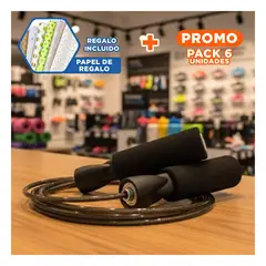 GENERICO - Pack6 Soga Cable Metal con Contador para Rutinas Diarias y Ejercicio Seguro Negr Y+Papel Regalo