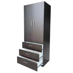 TEMEL - Bonito Ropero Personal 3 Cajones Amplios 2 Puertas Y Sabanera Wengue