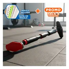 GENERICO - Pack4 Extensible de Ejercicio Extensible con Agarre Reforzado en Negro Rojo Y+Papel Regalo