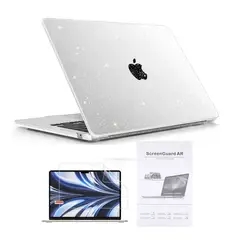 GENERICO - Case + Protector de pantalla para Macbook Air 13.6 M4 M3 M2 -TRANSPARENTE ESCARCHADO