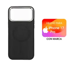 ASIA IMPORT - Case Cuerina Con Diseño Madera Para iPhone 17 Pro Con Marca