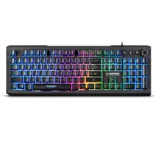 MICRONICS - Teclado Gamer RainbowLED Negro Cybertel Avanty - MIC K710