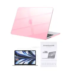 GENERICO - Case + Protector de pantalla para Macbook Air 13.6 M4 M3 M2 - ROSADO TRANSPARENTE