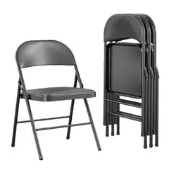 GENERICO - Sillas de Comedor plegable metal Color Negro x3 unidades