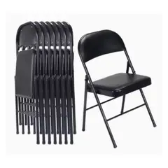 GENERICO - Sillas de Comedor plegable metal Color Negro x6 unidades