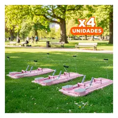 GENERICO - Pack4 Banco de Entrenamiento Multiple para Entrenamiento Diario y Fitness Rosa Y+Regalo Sticker