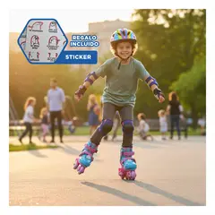 GENERICO - Patines en Linea Kids con Proteccion Completa Ollie para Principiantes Y+Regalo Sticker