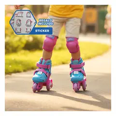 GENERICO - Patines en Linea Kids con Proteccion Completa Ollie para Principiantes Y+Regalo Sticker