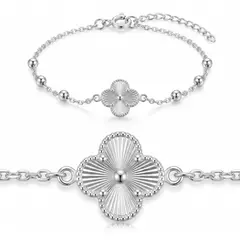 KARMY - Pulsera Trébol De Cuatro Hojas Joya Plata 925 Regalo Novia