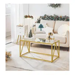 DABUILDINGSER ACEROS & MUEBLES - Mesa de Centro Moderna Cañaberal dorado