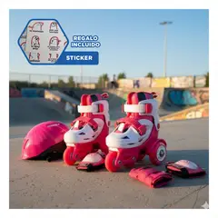 GENERICO - Patines en Linea Kids con Proteccion Completa Ollie para Principiantes Y+Regalo Sticker