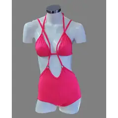 GENERICO - Conjunto para Baile 2Pzas Bra y Short con tirasTalla SM Color Fucsia en Microfibra DEALCOBA