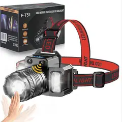 SEISA - Linterna de Cabeza LED con Sensor 5 Modos Linterna Frontal