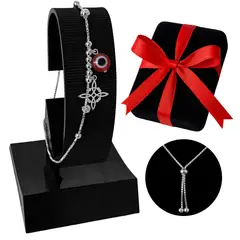 GENERICO - Pulsera Plata 925 Nudo De Bruja Ojo Turco Rojo Regalo San Valentín