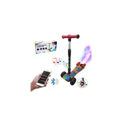 GENERICO - Patineta scooter luz música Bluetooth con turbinas ROJA con humo