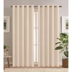 CASATEX - Set de Cortinas JACQUARD Blackout Alto Relieve Brillo 140x220cm x 2