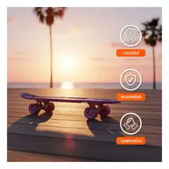 GENERICO - Patineta Morada con Diseño de Lengua para Parque y Exterior
