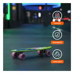 GENERICO - Patineta Verde Limon con Diseño de Manchas Modernas para Niños y Jovenes