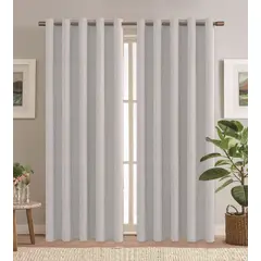 CASATEX - Set de Cortinas JACQUARD Blackout Alto Relieve Brillo 140x220cm x 2