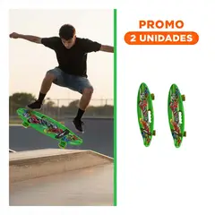GENERICO - Pack2 Skateboard Verde con Estilo de Mini para Traslados Cómodos en la Ciudad