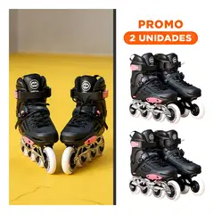 GENERICO - Pack2 Patines para Adulto Bota con Cierre de Hebilla Talla 36-37 para Mujeres