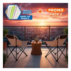 GENERICO - Pack2 Asiento Plegable de Camping Portatil 40x70 cm para Picnic de Beige Luna Y+Papel Regalo