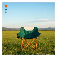 GENERICO - Silla Plegable de Camping Portatil 40x70 cm para Senderismo y Aventuras Luna Ver Y+Ligas Regalo