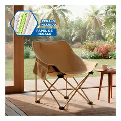 GENERICO - Silla de Descanso Plegable tipo Luna 40x70cm para Camping y Playa Y+Papel Regalo