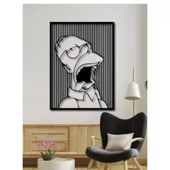 GENERICO - CUADRO DECORATIVO HOMERO MDF Estilo Line Art