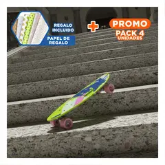 GENERICO - Pack4 Tabla Verde Limon con Tematica Manchas y Mango de Transporte Practico Y+Papel Regalo