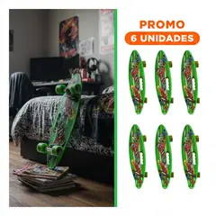 GENERICO - Pack6 Skate Verde con Grafico de Mini para Andar Facil en la Ciudad