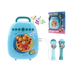 GENERICO - Set Interactivo Parlante Karaoke Infantil con 2 Micrófonos - Celeste - Conectividad Bluetooth