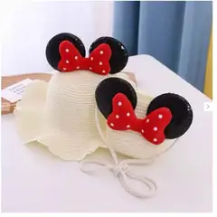 GENERICO - Sombrero de Paja con Bolso de Moño Niña