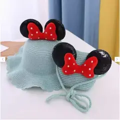 GENERICO - Sombrero de Paja con Bolso de Moño Niña