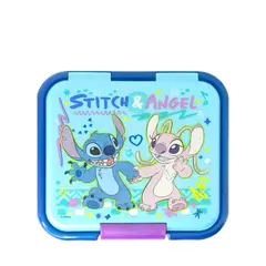 DISNEY PIXAR - LONCHERA RÍGIDA STOR STITCH & ANGEL CON 3 DIVISIONES STOR