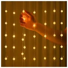 ARTEZA - Luces Cortina 3x2m 160 LED Bolitas Navidad para Ventanas y Paredes