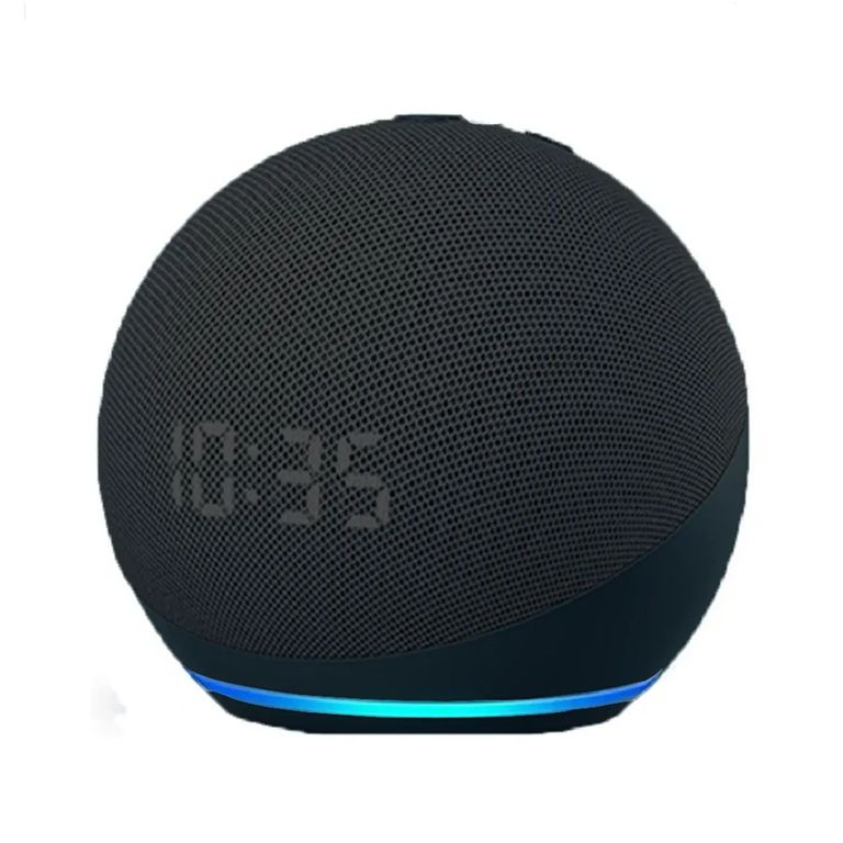 Parlante Alaxe con luces RGB y Reloj con Micrófono Incorporado - Color Negro