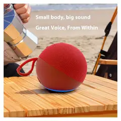 GENERICO - Parlante Alaxe con luces RGB y Reloj con Micrófono Incorporado - Color Rojo