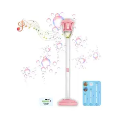 GENERICO - Juguete Interactivo Musical Antorcha Burbujero para Niños - Color Rosa